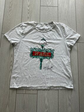 Karl Lagerfeld White Logo-Trim Tee